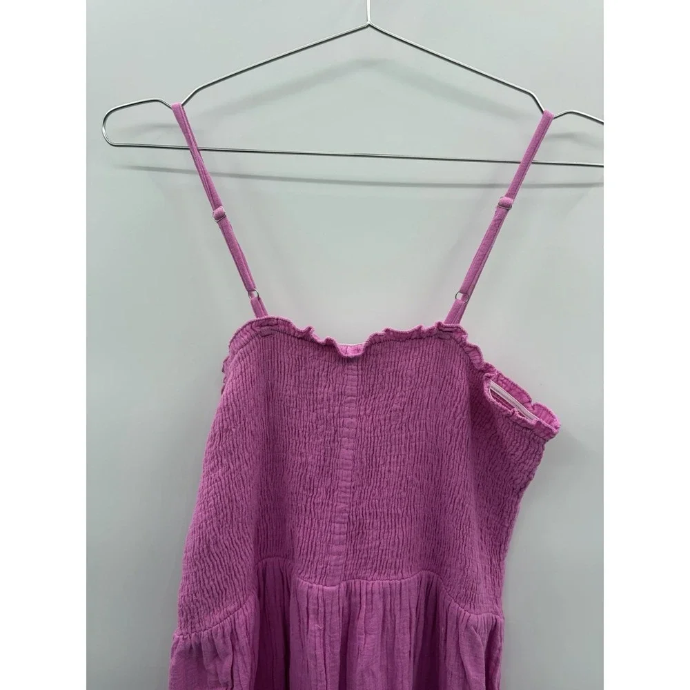 Raviya Womens XL Smocked Cotton Maxi Dress Swimsuit Cover Up in‎ Cove Pink 184